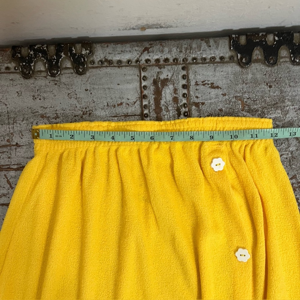 Vintage Rutledge Yellow Button Front Maxi Towel Dress Skirt Coverup - Picture 10 of 11